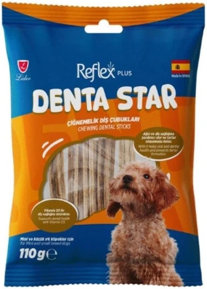 Reflex Plus Denta Star Çiğnemelik Diş Çubukları Küçük Irk Yetişkin Köpek Ödül Maması 110 Gr ürün görseli
