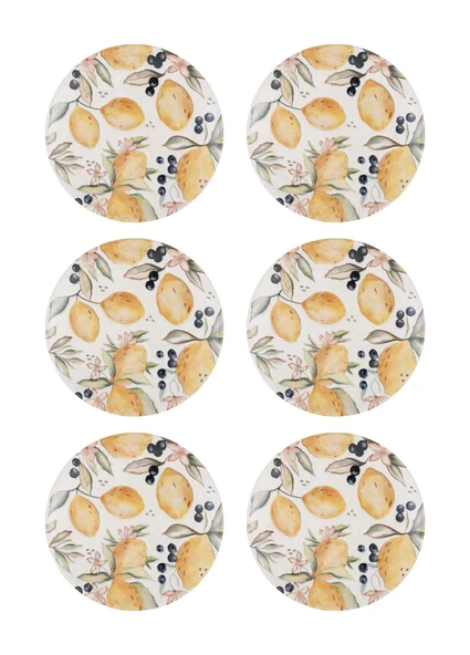 The Mia Limoncello Pasta Tabağı 6lı Set 19 cm LMN012 ürün görseli 1