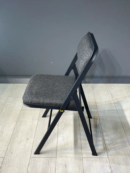 Buse Çalışma Masası Ofis Bilgisayar Masası + Katlanır Sandalyeli 103 cm Metal Siyah Ayak - Resim 6