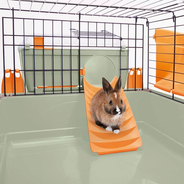 Imac Sweet Home Gine Pig Ve Tavşan Evi Gri 3-lü 37x26x22cm - 5