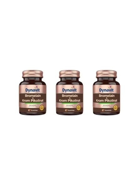 Dynavit Bromelain Krom Pikolinat 60 Kapsül 3 ADET - 1