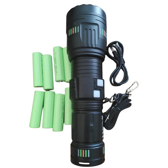 ARWOAN Şarjlı LED El Feneri Seti Güçlü ve Uzun Menzilli Profesyonel El Feneri + 4 Yedek Pil - 2