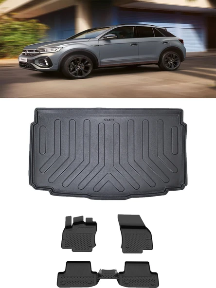 Sahler Volkswagen T-Roc 2019 ve Sonrası 4.5D Paspas 3D Rizline ALT Bagaj Havuzu