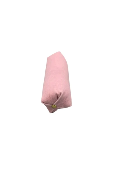 Süet Kumaş Pembe Renk 20 Cm Rulo Takı Yastığı - 2