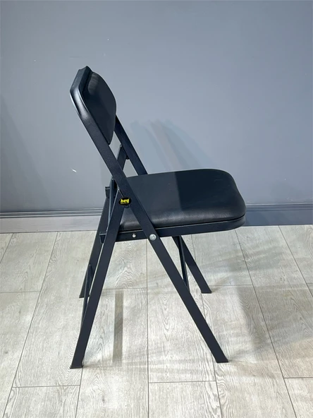 Buse Çalışma Masası Ofis Bilgisayar Masası + Katlanır Sandalyeli 103 cm Metal Siyah Ayak - Resim 5