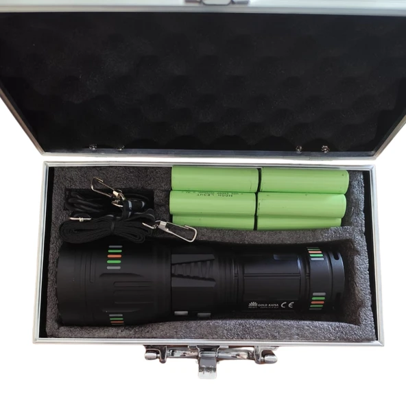 ARWOAN Şarjlı LED El Feneri Seti Güçlü ve Uzun Menzilli Profesyonel El Feneri + 4 Yedek Pil - 5