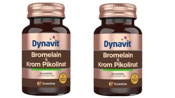Dynavit Bromelain Krom Pikolinat 60 Kapsül 2 ADET ürün görseli