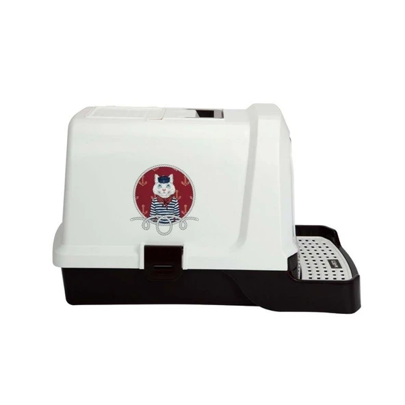 M-Pets Suez Sailor Kapalı Kedi Tuvaleti 69x42x41 Cm - Resim 2