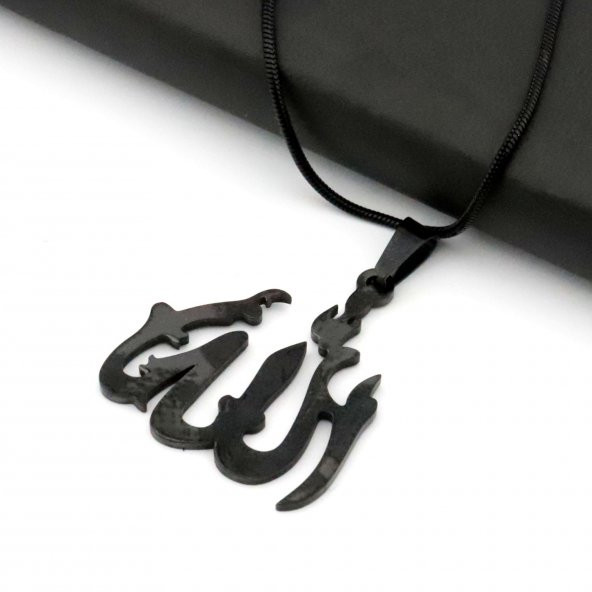 Pigado Paslanmaz Çelik Zincirli Allah Yazılı Kolye - 2