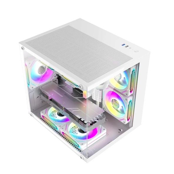 Xaser Cube X230 Ryzen 7 7800X3D 32GB DDR5 Ram 1TB M.2 NVMe SSD 16GB RTX5060 Ti Sıvı Soğutmalı Masaüstü Oyuncu Bilgisayarı - 4