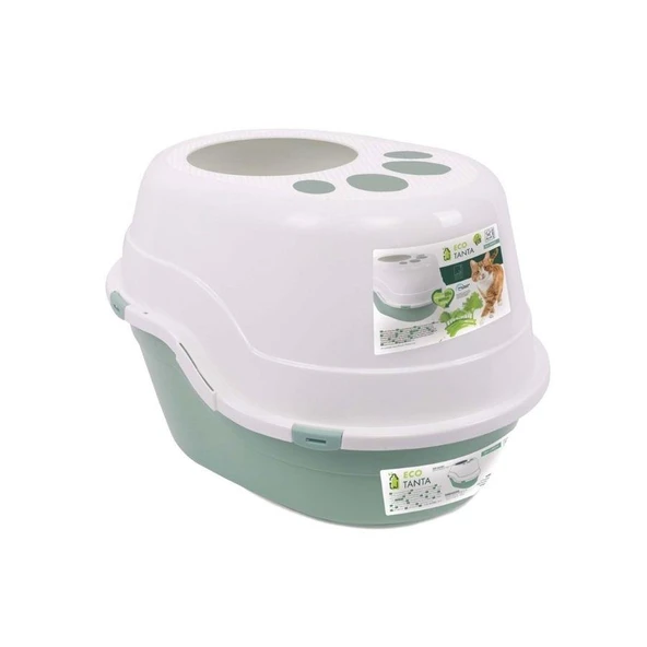 M-Pets Eco Tanta Üstten Girişli Kedi Tuvaleti 63x49x42 Cm Yeşil ürün görseli
