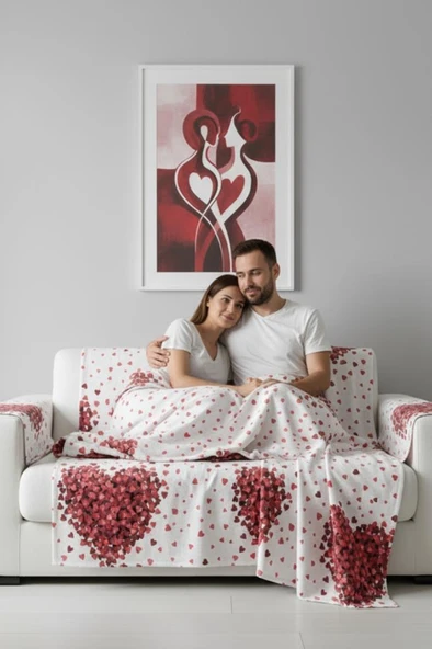 Tek Kişilik Baskılı Pike Koltuk Örtüsü Breeze 180x230 cm - Resim 4