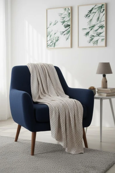 Tek Kişilik Baskılı Pike Koltuk Örtüsü Breeze 180x230 cm - Resim 12