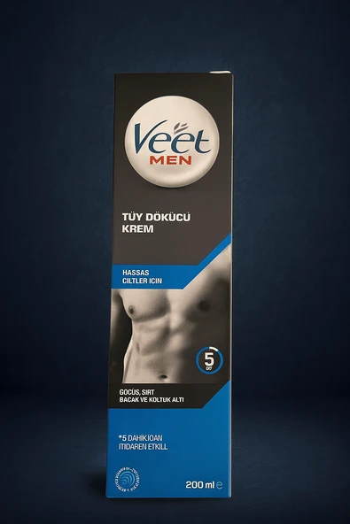 veet men tüy dökücü krem, hassas ciltler için,200 ml,tüm vücut için ürün görseli