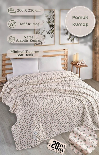 Çift Kişilik Baskılı Pike Yatak Örtüsü Daisy 200x230 cm - 11