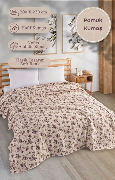 Çift Kişilik Baskılı Pike Yatak Örtüsü Daisy 200x230 cm - 12