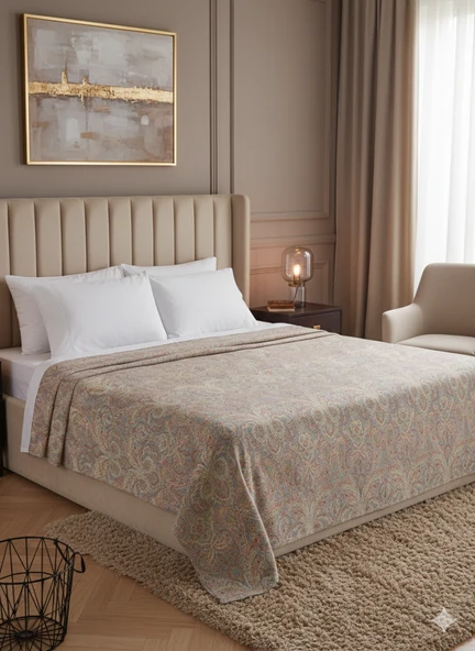 Çift Kişilik Baskılı Pike Yatak Örtüsü Daisy 200x230 cm - Resim 8