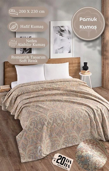Çift Kişilik Baskılı Pike Yatak Örtüsü Daisy 200x230 cm - 9