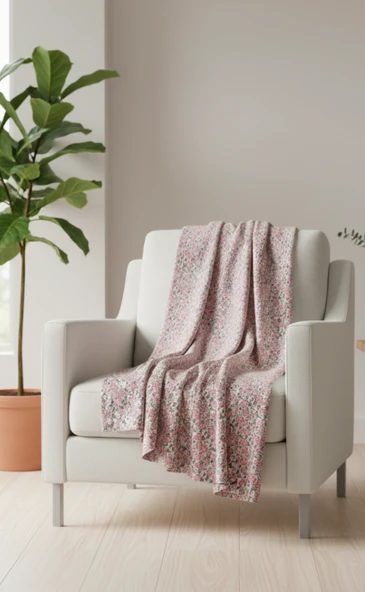 Tek Kişilik Baskılı Pike Koltuk Örtüsü Breeze 180x230 cm ürün görseli 1