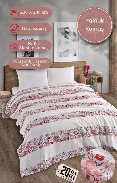 Çift Kişilik Baskılı Pike Yatak Örtüsü Daisy 200x230 cm - 6