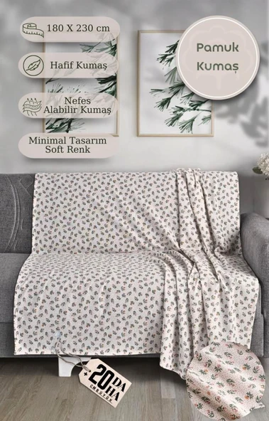 Tek Kişilik Baskılı Pike Koltuk Örtüsü Breeze 180x230 cm - 12