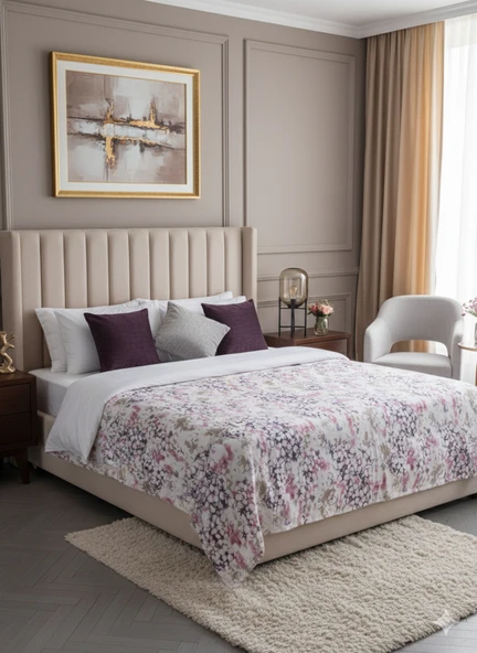 Çift Kişilik Baskılı Pike Yatak Örtüsü Daisy 200x230 cm - Resim 7