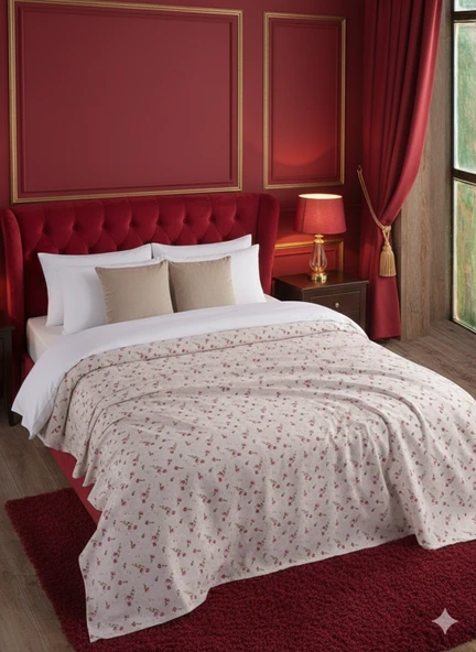 Çift Kişilik Baskılı Pike Yatak Örtüsü Daisy 200x230 cm - Resim 6