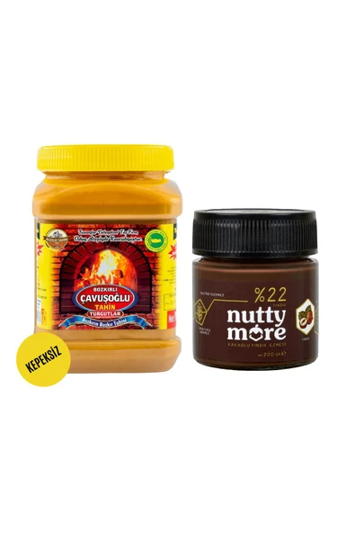 Bozkırlı Çavuşoğlu Kepeksiz Tahin 930 gr & Nutty More %22 Kakaolu Fındık Ezmesi 200 gr