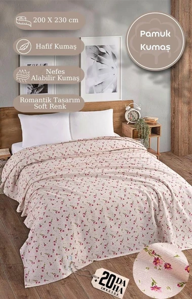 Çift Kişilik Baskılı Pike Yatak Örtüsü Daisy 200x230 cm - 7