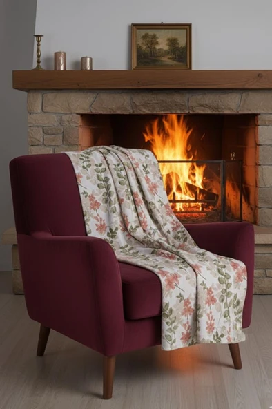 Tek Kişilik Baskılı Pike Koltuk Örtüsü Breeze 180x230 cm - Resim 2