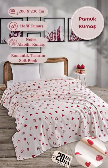 Çift Kişilik Baskılı Pike Yatak Örtüsü Daisy 200x230 cm - 5
