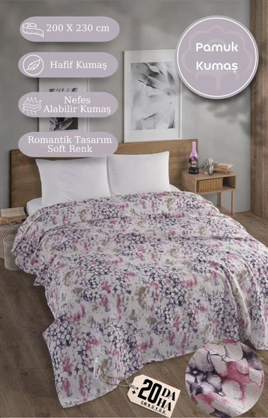 Çift Kişilik Baskılı Pike Yatak Örtüsü Daisy 200x230 cm - 8