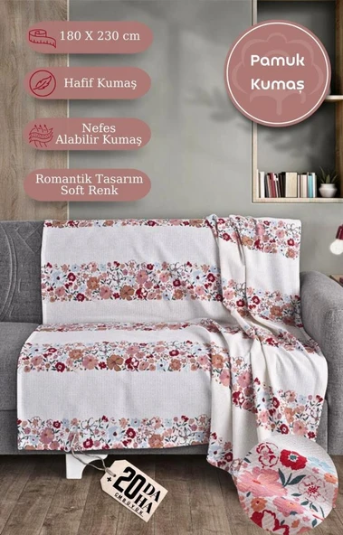 Tek Kişilik Baskılı Pike Koltuk Örtüsü Breeze 180x230 cm - 7