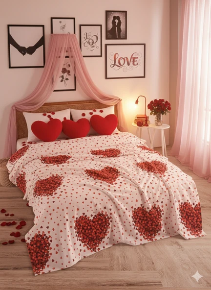 Çift Kişilik Baskılı Pike Yatak Örtüsü Daisy 200x230 cm - Resim 4