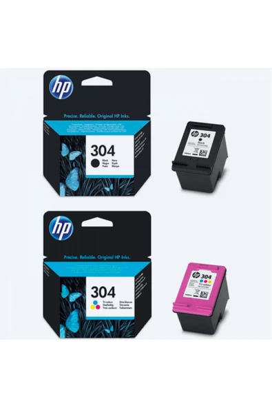 304 Orjinal Kartuş Set N9k05ae -n9k05ae / Deskjet 2600/2620/2630 /3720 / 3730 / 3732 - Resim 3