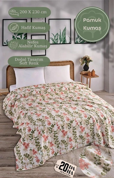 Çift Kişilik Baskılı Pike Yatak Örtüsü Daisy 200x230 cm - 2
