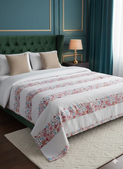 Çift Kişilik Baskılı Pike Yatak Örtüsü Daisy 200x230 cm ürün görseli