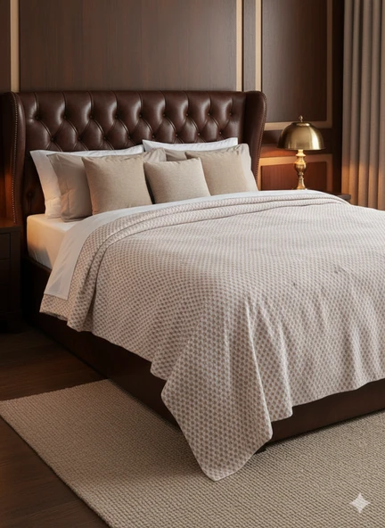 Çift Kişilik Baskılı Pike Yatak Örtüsü Daisy 200x230 cm - Resim 12