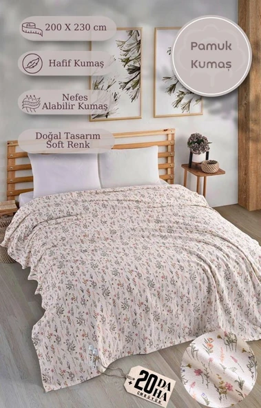 Çift Kişilik Baskılı Pike Yatak Örtüsü Daisy 200x230 cm - 10