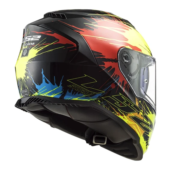 LS2 STORM 2 DROP SİYAH-SARI-KIRMIZI KASK L - Resim 2