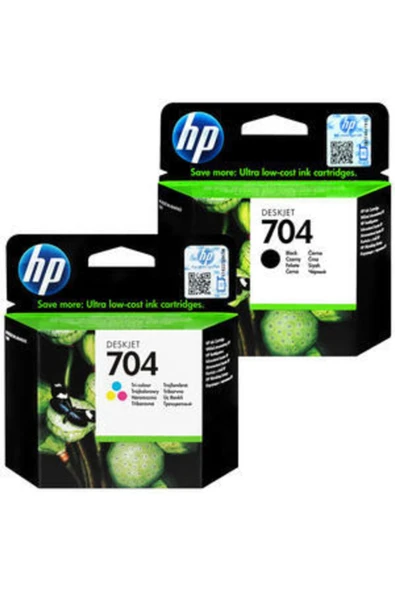 704 Siyah Kartuş Cn692ae Ve 704 Üç Renkli Kartuş Cn693ae 2'li ürün görseli 1