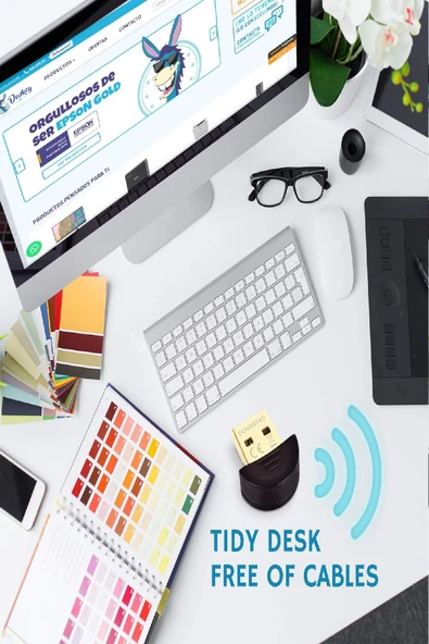 Mini USB Bluetooth Dongle Adaptör V2.0 EDR Wireless PC Laptop Masaüstü Tak ve Çalıştır - 3