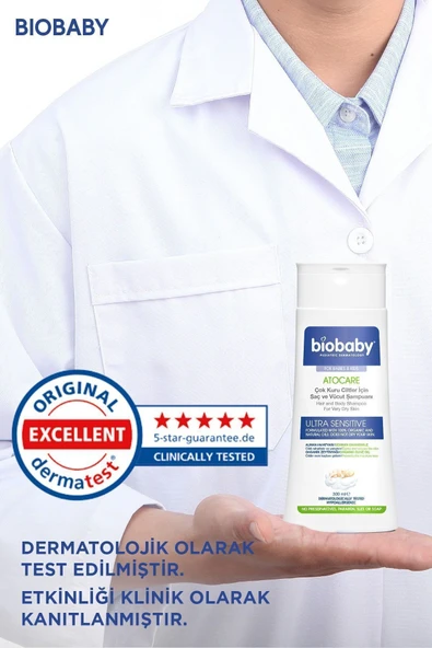 Biobaby Atocare Çok Kuru Ciltler İçin Saç Ve Vücut Şampuanı 300 ml - Resim 6