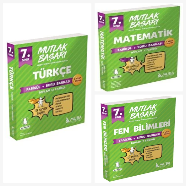 Muba 7. Sınıf Türkçe & Matematik & Fen Fasikül + Soru Bankası ürün görseli