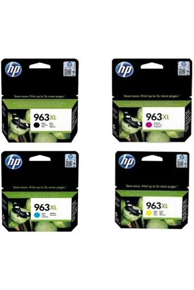 Pzhb - 963xl Sarı Kırmızı Mavi Siyah Orjinal Kartuş Seti ürün görseli 1