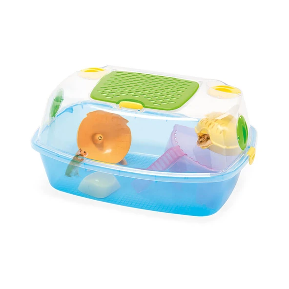 Imac Yo-yo Plus Plastik Hamster Kafesi Mavi 54x39x27cm - 1