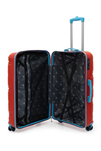 Artemis Polipropilen&Kırılmaz 2'li Valiz Seti Büyük&Kabin - Kırmızı - 5