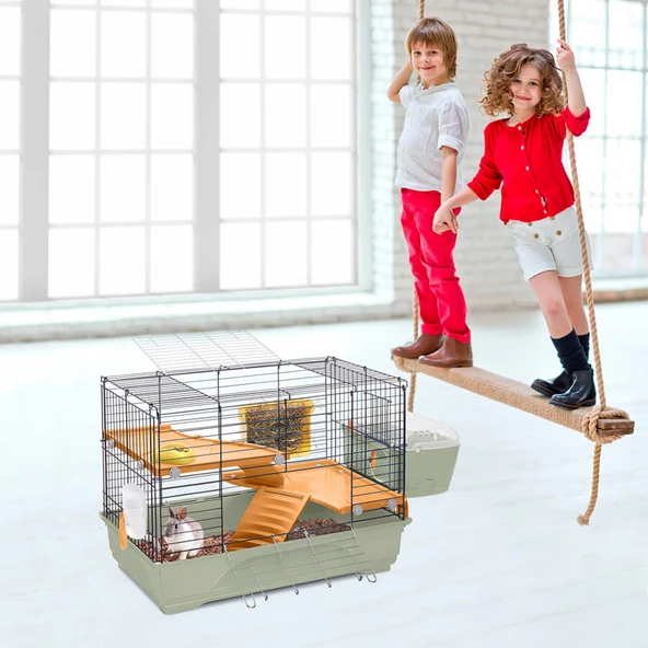 Imac Benny 80 Tavşan Kafesi 80x48,5x60cm - Resim 4