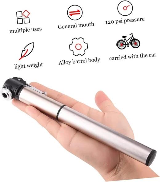 FORTE GT BİSİKLET POMPASI 120 PSI GÜMÜŞ - Resim 2