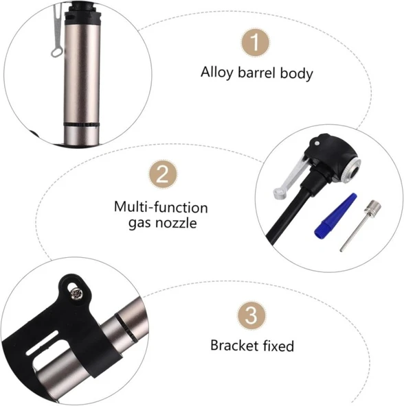 FORTE GT BİSİKLET POMPASI 120 PSI GÜMÜŞ - Resim 4
